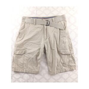 WearFirst Mens Cargo Shorts Khaki Belted Utility Casual Outdoor Size 34
